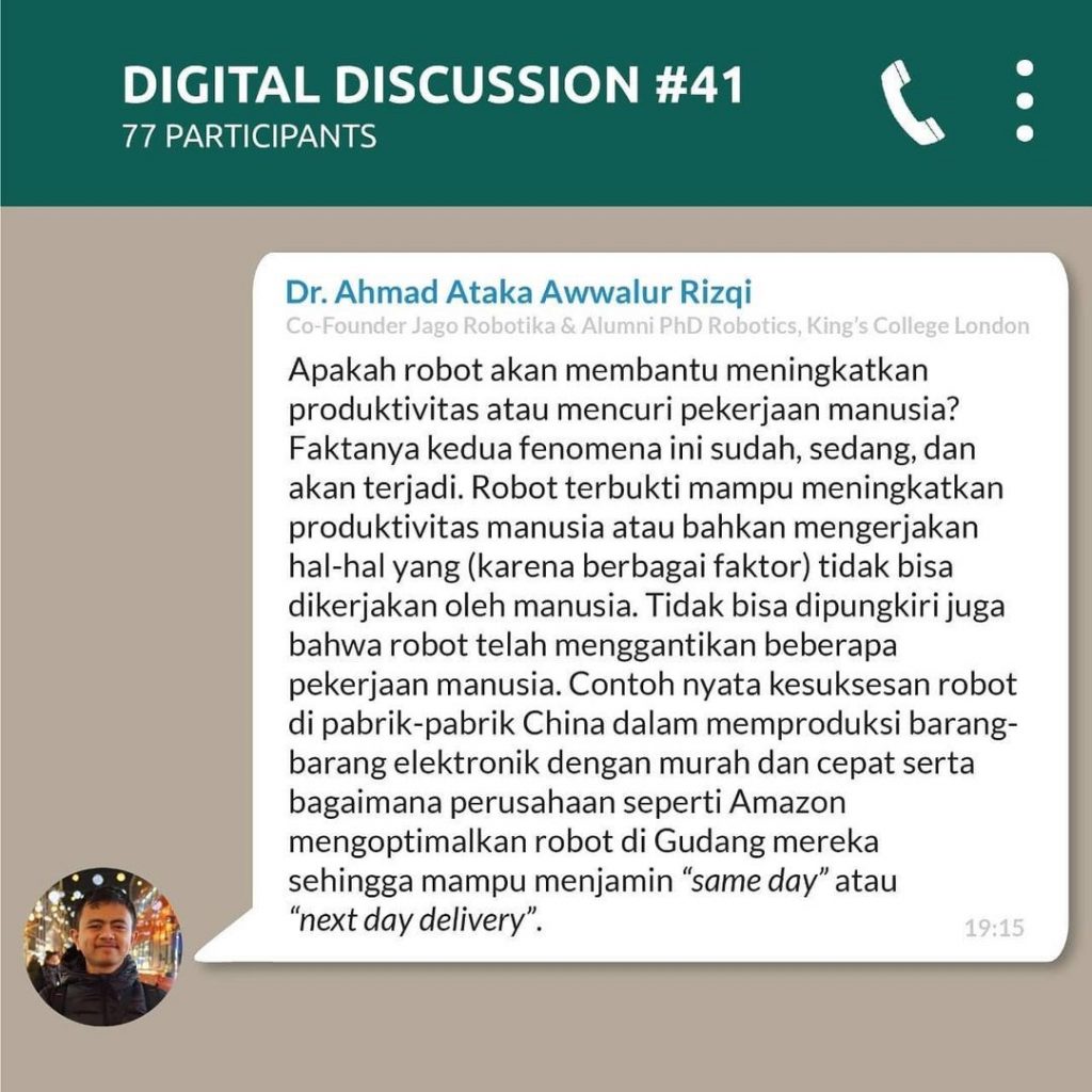 Digital Discussion 41 Perkembangan Teknologi Robotik Teman Atau